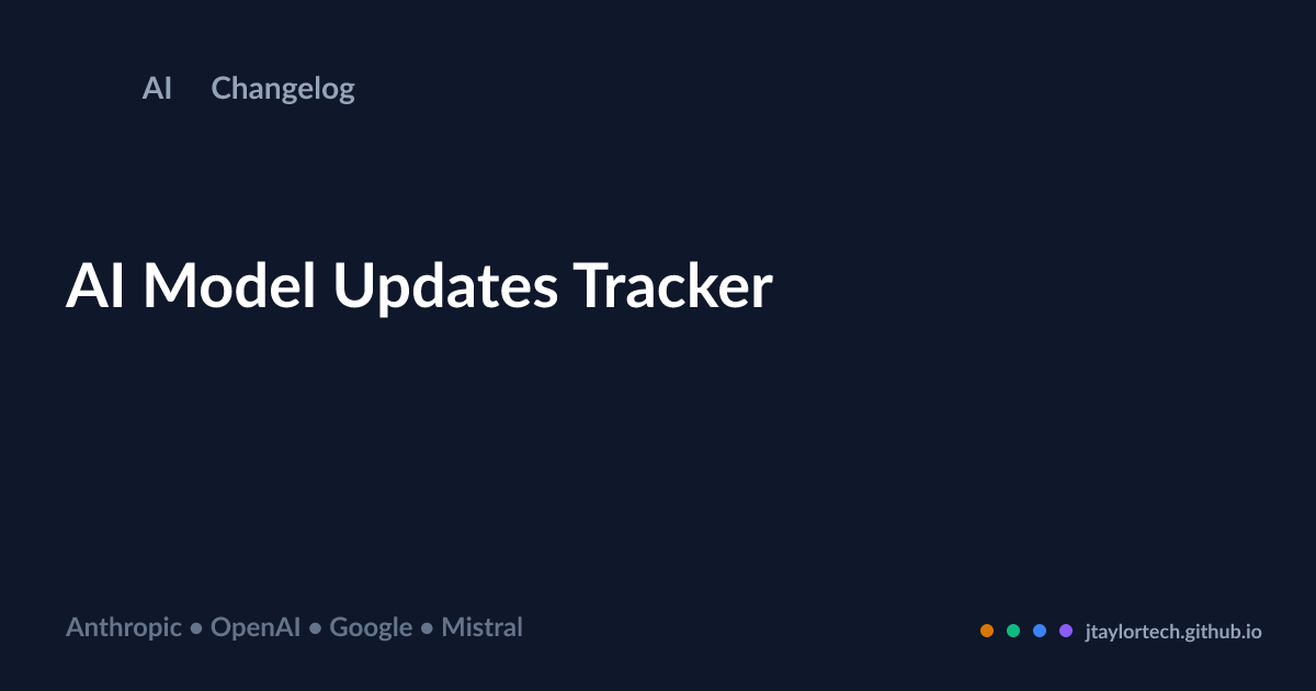 AI Changelog - Track AI Model Updates